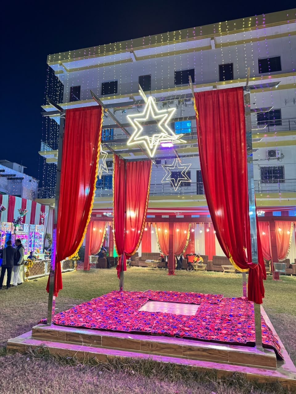Illuminated outdoor stage