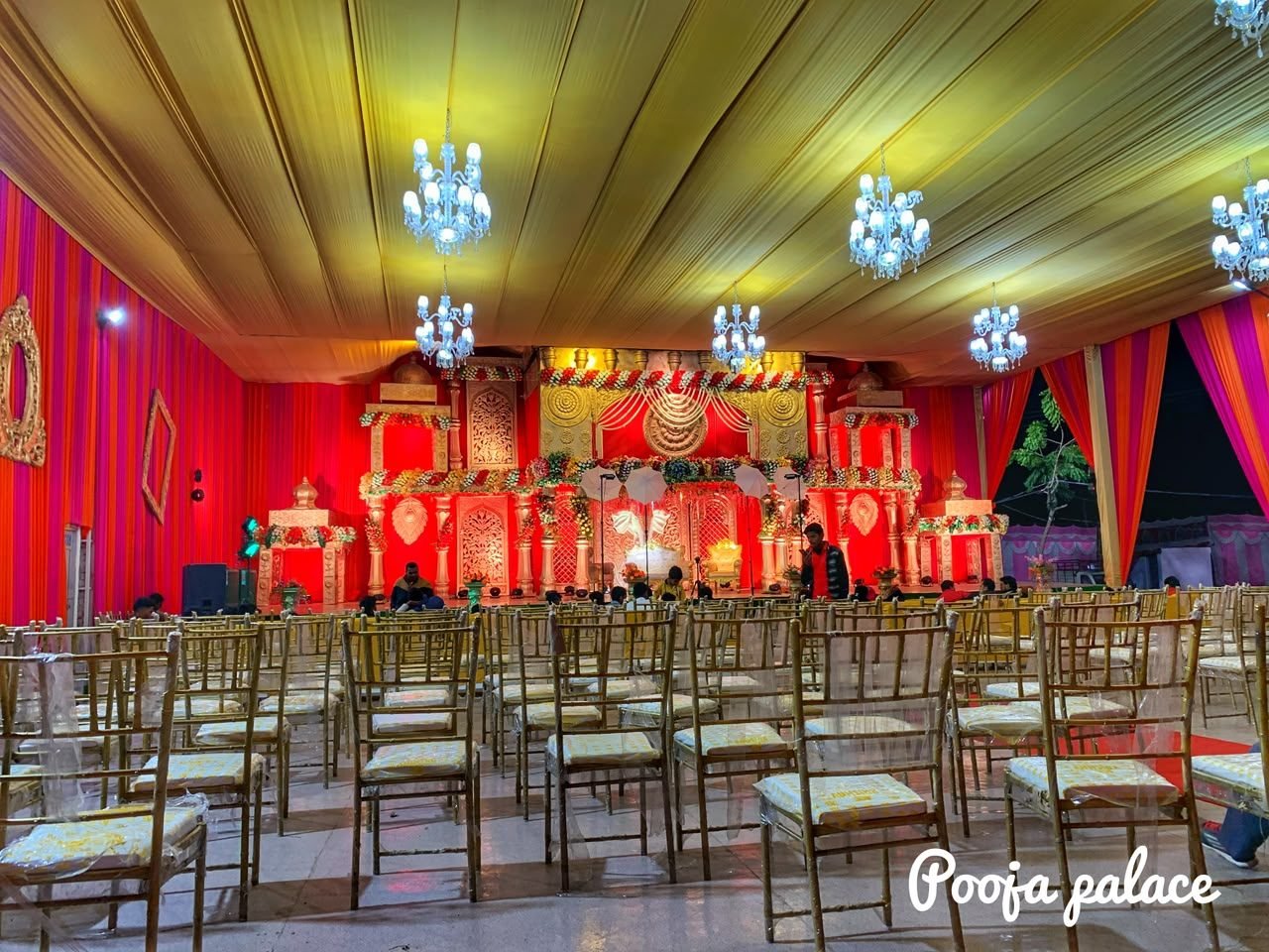 Elegant indoor wedding stage